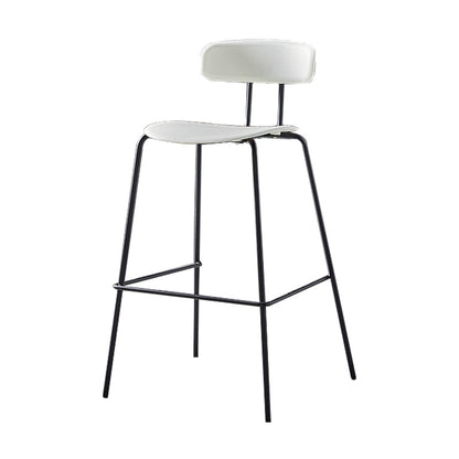 Nordic Style Leather Seat Backrest Bar Chair Front Desk High Chair White 1 Piece Clearhalo 'Bar Furniture' 'Bar Stools' 'bar_stools' 'furn' 'furn_bar_stools' 'Furniture' 'Kitchen & Dining Furniture' 5191348