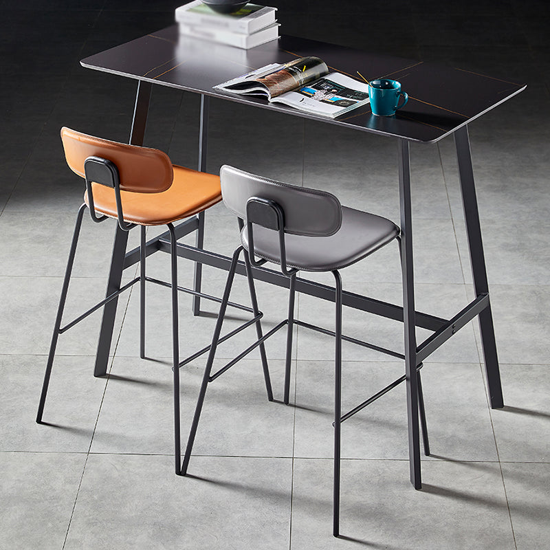 Nordic Style Leather Seat Backrest Bar Chair Front Desk High Chair Clearhalo 'Bar Furniture' 'Bar Stools' 'bar_stools' 'furn' 'furn_bar_stools' 'Furniture' 'Kitchen & Dining Furniture' 5191350