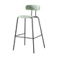 Nordic Style Leather Seat Backrest Bar Chair Front Desk High Chair Gray-Green 1 Piece Clearhalo 'Bar Furniture' 'Bar Stools' 'bar_stools' 'furn' 'furn_bar_stools' 'Furniture' 'Kitchen & Dining Furniture' 5191351