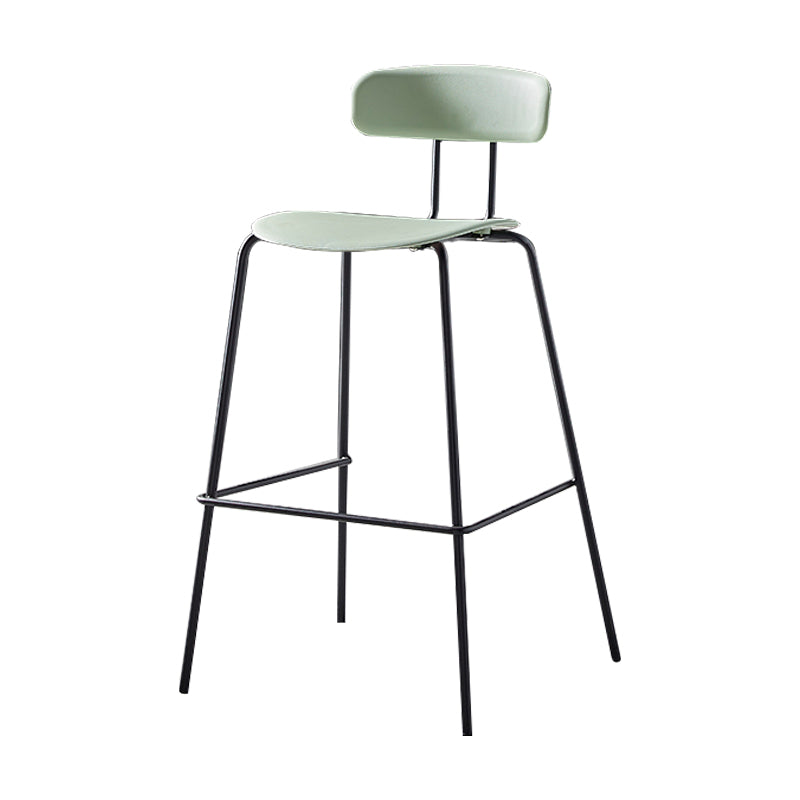 Nordic Style Leather Seat Backrest Bar Chair Front Desk High Chair Gray-Green 1 Piece Clearhalo 'Bar Furniture' 'Bar Stools' 'bar_stools' 'furn' 'furn_bar_stools' 'Furniture' 'Kitchen & Dining Furniture' 5191351