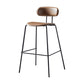 Nordic Style Leather Seat Backrest Bar Chair Front Desk High Chair Khaki 1 Piece Clearhalo 'Bar Furniture' 'Bar Stools' 'bar_stools' 'furn' 'furn_bar_stools' 'Furniture' 'Kitchen & Dining Furniture' 5191355