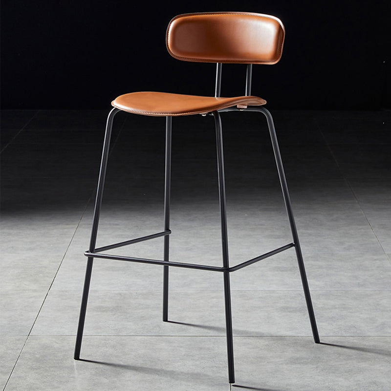 Nordic Style Leather Seat Backrest Bar Chair Front Desk High Chair ...