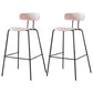Nordic Style Leather Seat Backrest Bar Chair Front Desk High Chair Pink 2 Piece Set Clearhalo 'Bar Furniture' 'Bar Stools' 'bar_stools' 'furn' 'furn_bar_stools' 'Furniture' 'Kitchen & Dining Furniture' 5191364