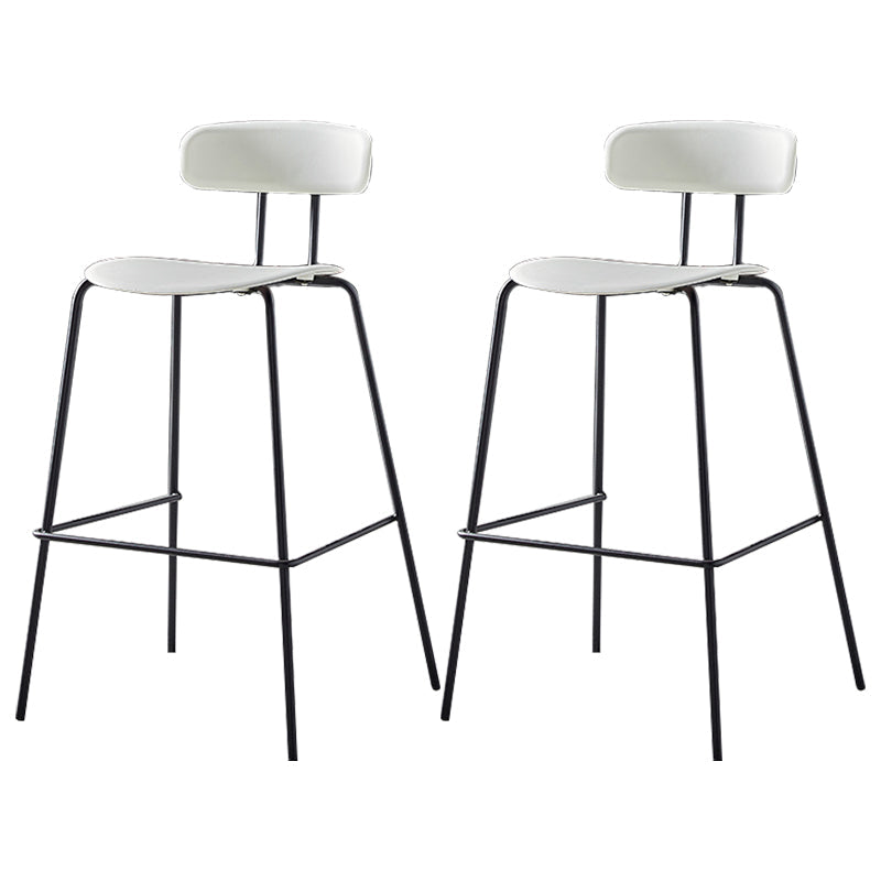 Nordic Style Leather Seat Backrest Bar Chair Front Desk High Chair White 2 Piece Set Clearhalo 'Bar Furniture' 'Bar Stools' 'bar_stools' 'furn' 'furn_bar_stools' 'Furniture' 'Kitchen & Dining Furniture' 5191366