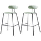 Nordic Style Leather Seat Backrest Bar Chair Front Desk High Chair Gray-Green 2 Piece Set Clearhalo 'Bar Furniture' 'Bar Stools' 'bar_stools' 'furn' 'furn_bar_stools' 'Furniture' 'Kitchen & Dining Furniture' 5191368