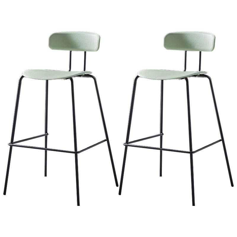 Nordic Style Leather Seat Backrest Bar Chair Front Desk High Chair Gray-Green 2 Piece Set Clearhalo 'Bar Furniture' 'Bar Stools' 'bar_stools' 'furn' 'furn_bar_stools' 'Furniture' 'Kitchen & Dining Furniture' 5191368