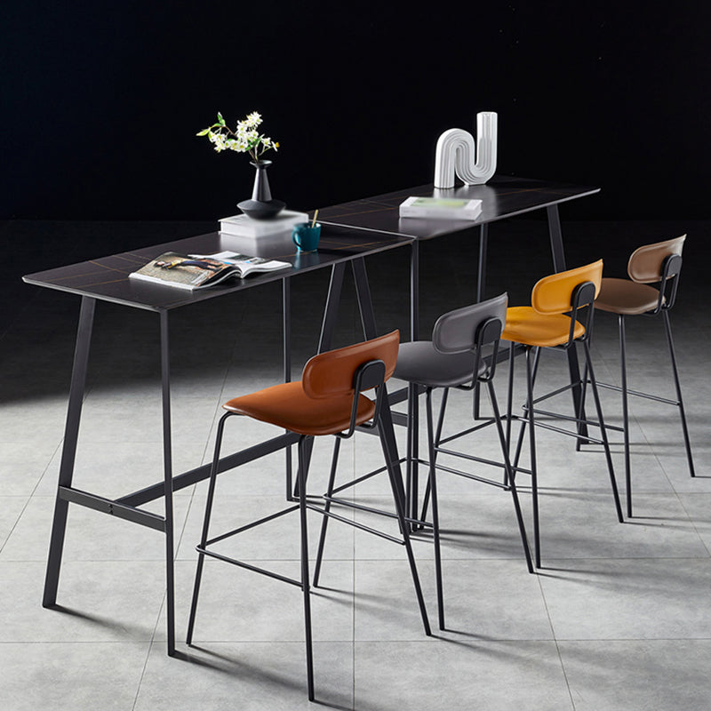 Nordic Style Leather Seat Backrest Bar Chair Front Desk High Chair Clearhalo 'Bar Furniture' 'Bar Stools' 'bar_stools' 'furn' 'furn_bar_stools' 'Furniture' 'Kitchen & Dining Furniture' 5191371