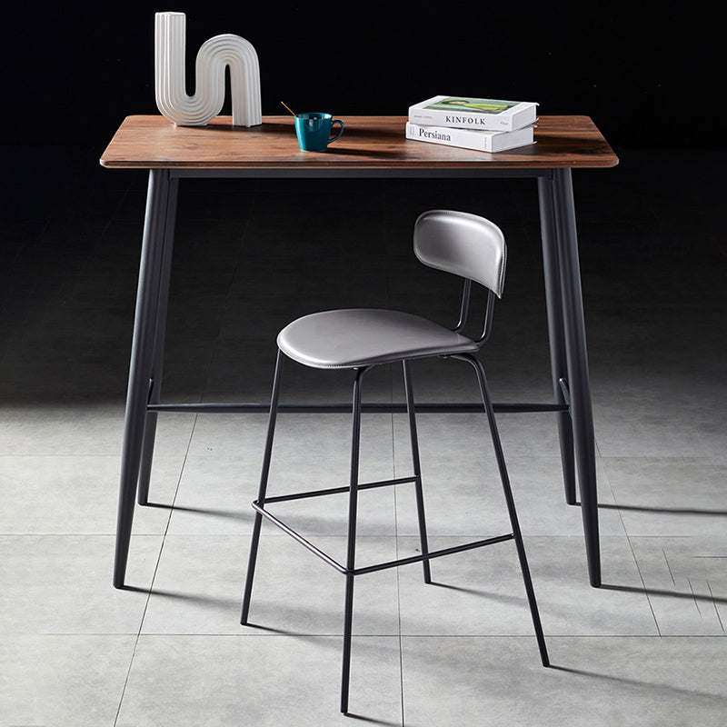 Nordic Style Leather Seat Backrest Bar Chair Front Desk High Chair Clearhalo 'Bar Furniture' 'Bar Stools' 'bar_stools' 'furn' 'furn_bar_stools' 'Furniture' 'Kitchen & Dining Furniture' 5191372