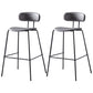 Nordic Style Leather Seat Backrest Bar Chair Front Desk High Chair Grey 2 Piece Set Clearhalo 'Bar Furniture' 'Bar Stools' 'bar_stools' 'furn' 'furn_bar_stools' 'Furniture' 'Kitchen & Dining Furniture' 5191375