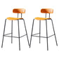 Nordic Style Leather Seat Backrest Bar Chair Front Desk High Chair Orange 2 Piece Set Clearhalo 'Bar Furniture' 'Bar Stools' 'bar_stools' 'furn' 'furn_bar_stools' 'Furniture' 'Kitchen & Dining Furniture' 5191376