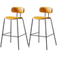 Nordic Style Leather Seat Backrest Bar Chair Front Desk High Chair Yellow 2 Piece Set Clearhalo 'Bar Furniture' 'Bar Stools' 'bar_stools' 'furn' 'furn_bar_stools' 'Furniture' 'Kitchen & Dining Furniture' 5191379
