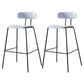 Nordic Style Leather Seat Backrest Bar Chair Front Desk High Chair Gray-Blue 2 Piece Set Clearhalo 'Bar Furniture' 'Bar Stools' 'bar_stools' 'furn' 'furn_bar_stools' 'Furniture' 'Kitchen & Dining Furniture' 5191380