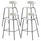 Nordic Style Leather Seat Backrest Bar Chair Front Desk High Chair White 4 Piece Set Clearhalo 'Bar Furniture' 'Bar Stools' 'bar_stools' 'furn' 'furn_bar_stools' 'Furniture' 'Kitchen & Dining Furniture' 5191382