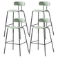 Nordic Style Leather Seat Backrest Bar Chair Front Desk High Chair Gray-Green 4 Piece Set Clearhalo 'Bar Furniture' 'Bar Stools' 'bar_stools' 'furn' 'furn_bar_stools' 'Furniture' 'Kitchen & Dining Furniture' 5191383
