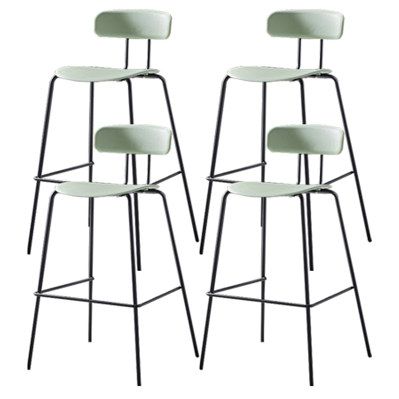 Nordic Style Leather Seat Backrest Bar Chair Front Desk High Chair Gray-Green 4 Piece Set Clearhalo 'Bar Furniture' 'Bar Stools' 'bar_stools' 'furn' 'furn_bar_stools' 'Furniture' 'Kitchen & Dining Furniture' 5191383