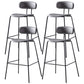 Nordic Style Leather Seat Backrest Bar Chair Front Desk High Chair Grey 4 Piece Set Clearhalo 'Bar Furniture' 'Bar Stools' 'bar_stools' 'furn' 'furn_bar_stools' 'Furniture' 'Kitchen & Dining Furniture' 5191386
