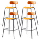 Nordic Style Leather Seat Backrest Bar Chair Front Desk High Chair Orange 4 Piece Set Clearhalo 'Bar Furniture' 'Bar Stools' 'bar_stools' 'furn' 'furn_bar_stools' 'Furniture' 'Kitchen & Dining Furniture' 5191387
