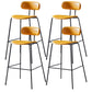 Nordic Style Leather Seat Backrest Bar Chair Front Desk High Chair Yellow 4 Piece Set Clearhalo 'Bar Furniture' 'Bar Stools' 'bar_stools' 'furn' 'furn_bar_stools' 'Furniture' 'Kitchen & Dining Furniture' 5191388
