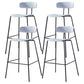 Nordic Style Leather Seat Backrest Bar Chair Front Desk High Chair Gray-Blue 4 Piece Set Clearhalo 'Bar Furniture' 'Bar Stools' 'bar_stools' 'furn' 'furn_bar_stools' 'Furniture' 'Kitchen & Dining Furniture' 5191389