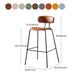 Nordic Style Leather Seat Backrest Bar Chair Front Desk High Chair Clearhalo 'Bar Furniture' 'Bar Stools' 'bar_stools' 'furn' 'furn_bar_stools' 'Furniture' 'Kitchen & Dining Furniture' 5191391