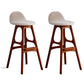 Scandinavian Style Bar-stool with Wooden Legs Counter Stool for Kitchen Bar