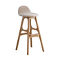 Scandinavian Style Bar-stool with Wooden Legs Counter Stool for Kitchen Bar