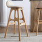 Scandinavian Style Bar-stool with Wooden Legs Counter Stool for Kitchen Bar
