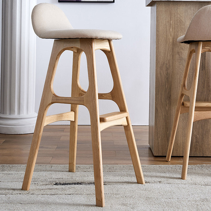 Scandinavian Style Bar-stool with Wooden Legs Counter Stool for Kitchen Bar
