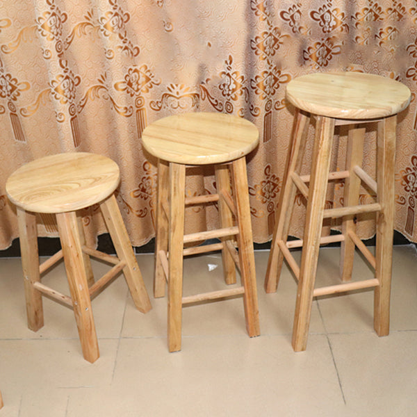 Modern Armless Backless Counter Stool Wood Cashier Bar Stool with Wooden Seat and Pedal Clearhalo 'Bar Furniture' 'Bar Stools' 'bar_stools' 'furn' 'furn_bar_stools' 'Furniture' 'Kitchen & Dining Furniture' 5191408