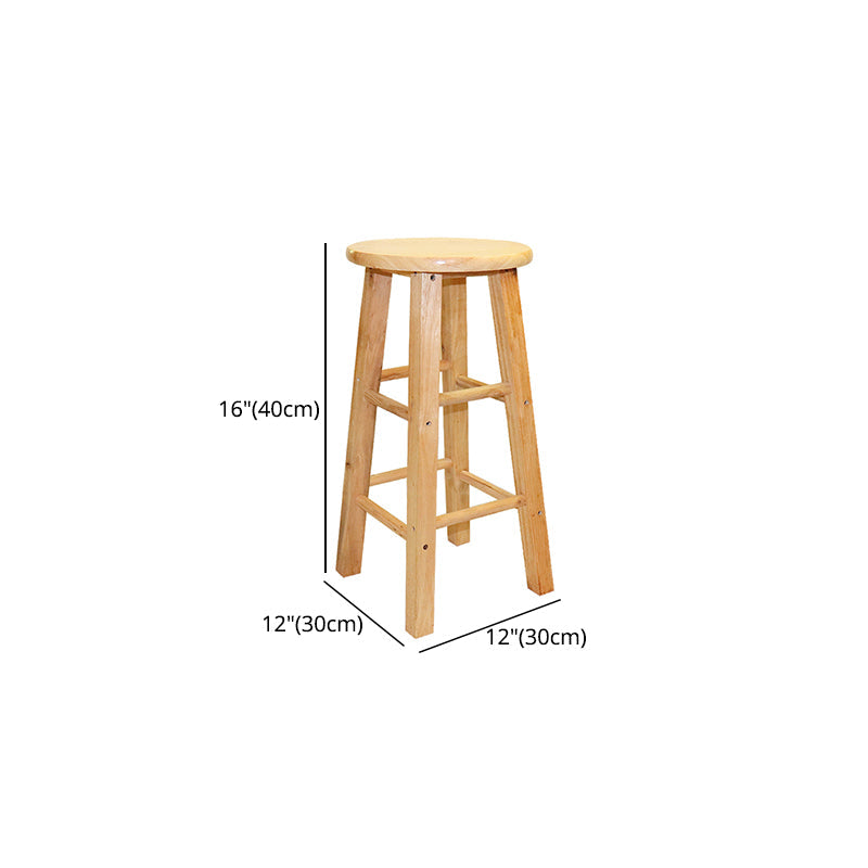 Modern Armless Backless Counter Stool Wood Cashier Bar Stool with Wooden Seat and Pedal Clearhalo 'Bar Furniture' 'Bar Stools' 'bar_stools' 'furn' 'furn_bar_stools' 'Furniture' 'Kitchen & Dining Furniture' 5191413