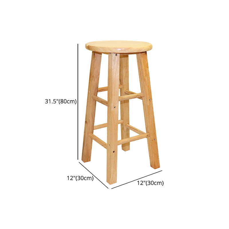 Modern Armless Backless Counter Stool Wood Cashier Bar Stool with Wooden Seat and Pedal Clearhalo 'Bar Furniture' 'Bar Stools' 'bar_stools' 'furn' 'furn_bar_stools' 'Furniture' 'Kitchen & Dining Furniture' 5191418