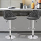 Modern Style Leather Bar Stool with Footrest and Adjustable Height Bistro Bar Stool