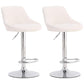 Modern Style Leather Bar Stool with Footrest and Adjustable Height Bistro Bar Stool