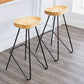 Modern Style Solid Wood Bar Stool with Footrest Bistro Bar Stool