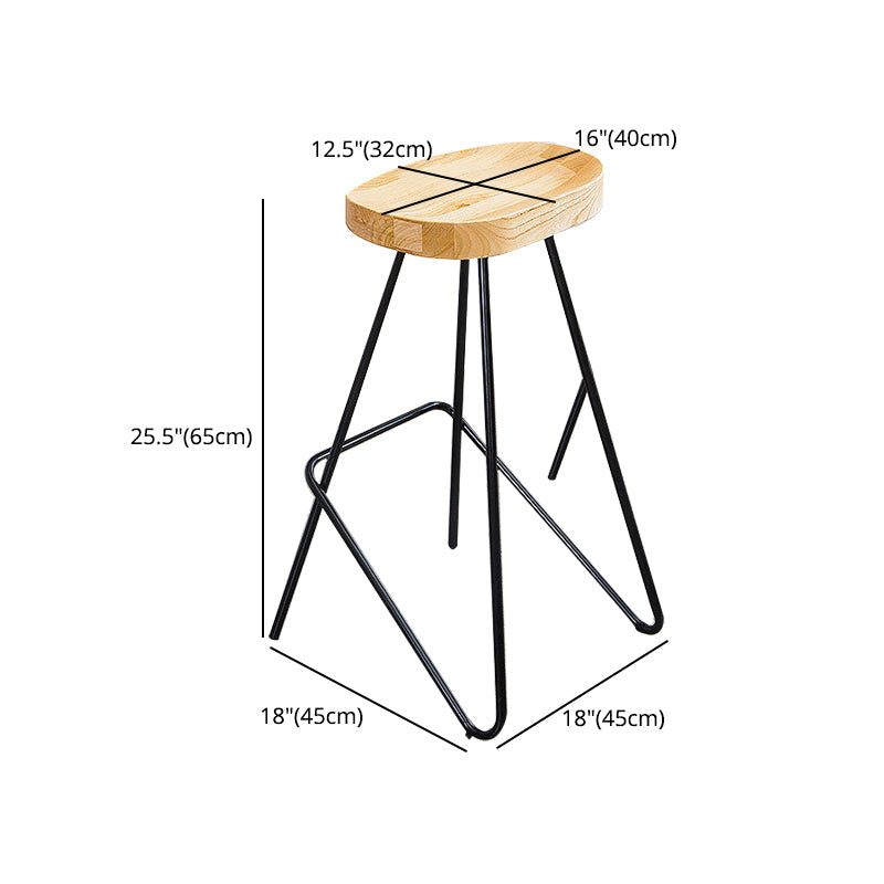 Modern Style Solid Wood Bar Stool with Footrest Bistro Bar Stool