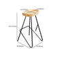 Modern Style Solid Wood Bar Stool with Footrest Bistro Bar Stool