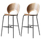 Industrial Armless Solid Wood Barstools 25-Inch Metal Bar Stool