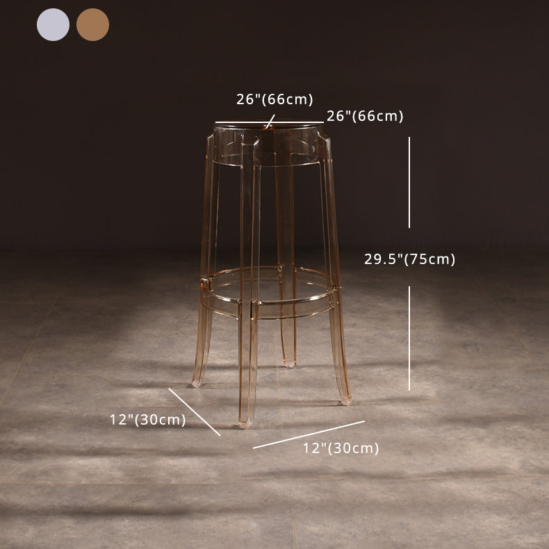 Modern Style Bar-stool Acrylic Round Counter Bar Stool for Kitchen Bar Clearhalo 'Bar Furniture' 'Bar Stools' 'bar_stools' 'furn' 'furn_bar_stools' 'Furniture' 'Kitchen & Dining Furniture' 5191462