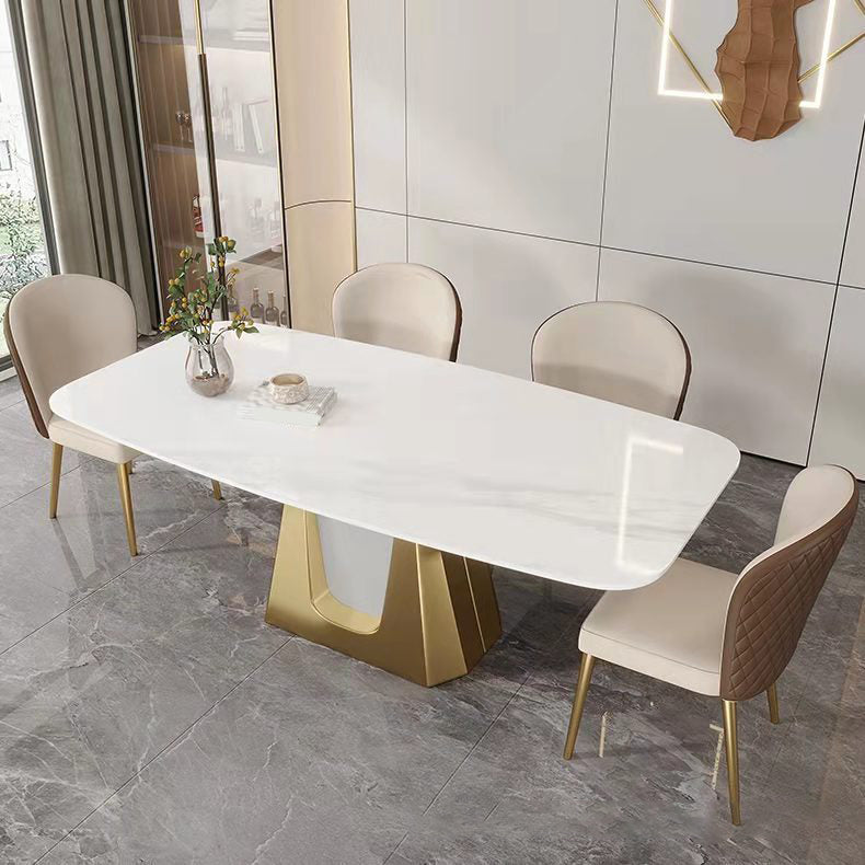 Esszimmer-Set aus gesintertem Stein im Designer-Stil, rechteckig, 1/2/3/5/7-teilig, Esszimmertisch-Set