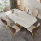 Designer Style Sintered Stone Dining Set Rectangle 1/2/3/5/7 Pieces Dining Room Table Set