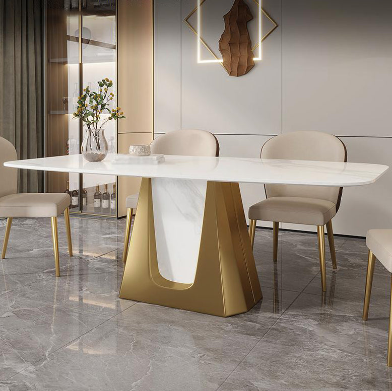 Esszimmer-Set aus gesintertem Stein im Designer-Stil, rechteckig, 1/2/3/5/7-teilig, Esszimmertisch-Set