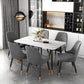 Glam Black Iron Dinette Set 1/2/5/7 Pieces Rectangle Sintered Stone Top Dining Table Set