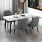 Glam Black Iron Dinette Set 1/2/5/7 Pieces Rectangle Sintered Stone Top Dining Table Set