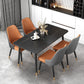 Glam Black Iron Dinette Set 1/2/5/7 Pieces Rectangle Sintered Stone Top Dining Table Set