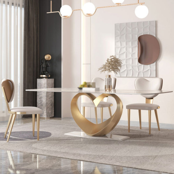 Luxury Sintered Stone Top Dining Set Rectangle 1/4/5/7/9 Pieces Dining Table Set