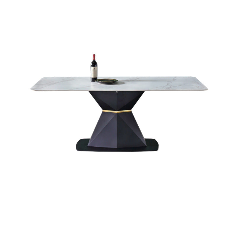 Modernes rechteckiges Esstisch-Set aus gesintertem Stein, 1/4/5-teilig, Esszimmer-Set für den Heimgebrauch