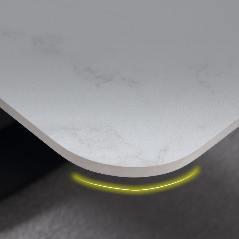 Modernes rechteckiges Esstisch-Set aus gesintertem Stein, 1/4/5-teilig, Esszimmer-Set für den Heimgebrauch