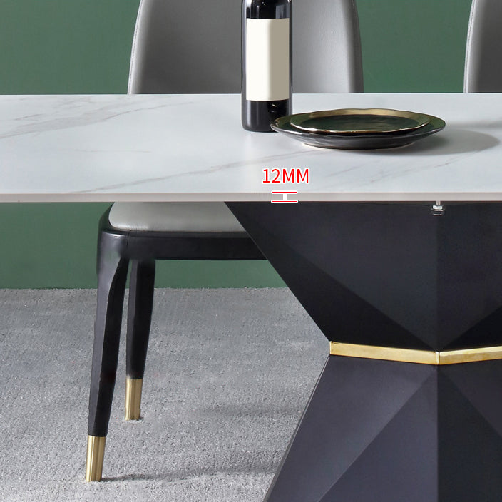 Modernes rechteckiges Esstisch-Set aus gesintertem Stein, 1/4/5-teilig, Esszimmer-Set für den Heimgebrauch