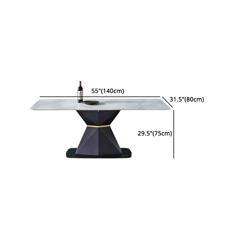 Modernes rechteckiges Esstisch-Set aus gesintertem Stein, 1/4/5-teilig, Esszimmer-Set für den Heimgebrauch