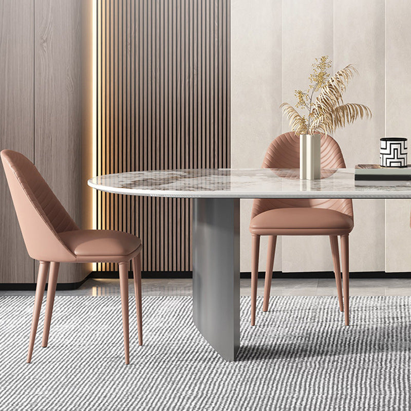 Modern Oval Sintered Stone Dining Table Set 1/4/5/7 Pieces Dining Set for Home Use